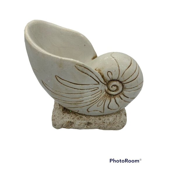 Natilus Spiral Seashell Ceramic Stone Sculpure Display, Length 6 X 4.5… - Picture 2 of 11